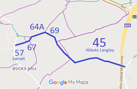 Map showing Sarratt 14