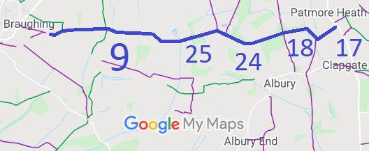 Map showing Albury 17, 18, 24, 25