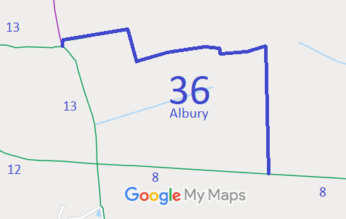 Map showing Albury 36