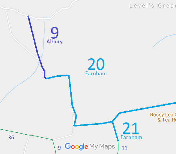 Map showing Albury 9