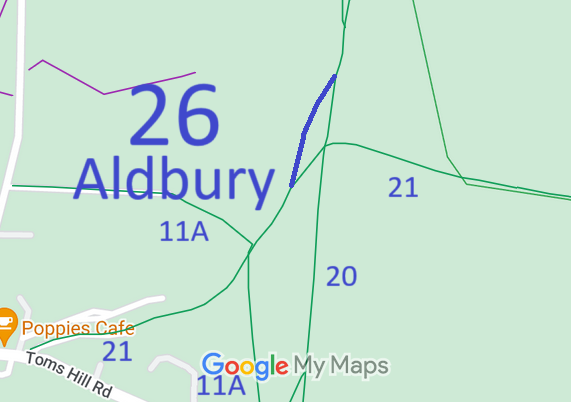 Map showing Aldbury 26 Bridleway