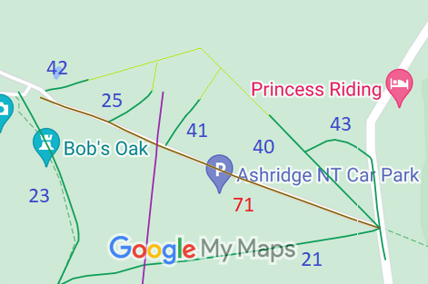 Map showing Aldbury 43 Bridleway