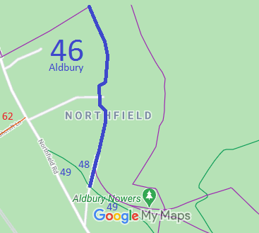 Map showing Aldbury 46 Bridleway