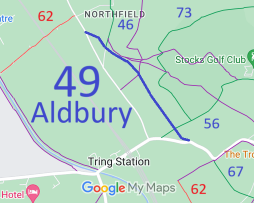 Map showing Aldbury 49 Bridleway