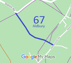Map showing Aldbury 67 Bridleway