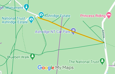 Map showing Aldbury 71 Bridleway