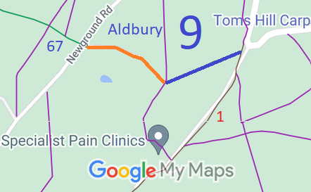 Map showing recorded Aldbury paths