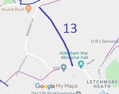 Map showing recorded Aldenham paths