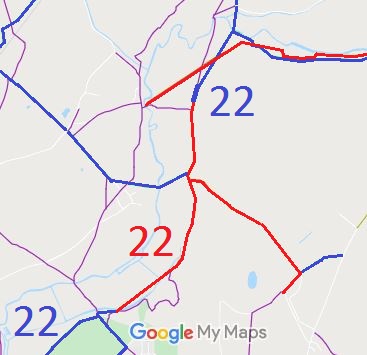 Map showing Aldenham 22 (North)