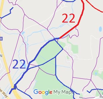 Map showing Aldenham 22 (South)