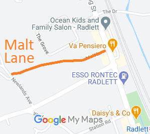 Map showing Malt Lane, Aldenham