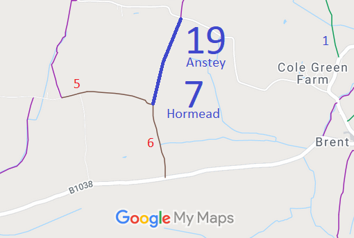 Map showing Hormead 7