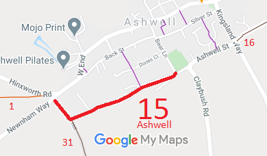 Map showing Ashwell 15