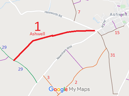 Map showing Ashwell 1