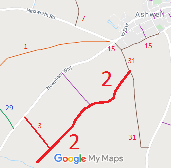 Map showing Ashwell 2