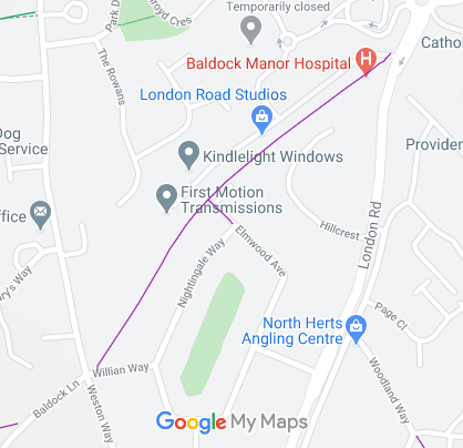 Map showing Baldock 28