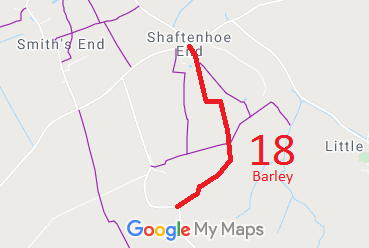 Map showing Barley 18 Restricted Byway