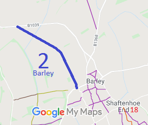 Map showing Barley 2 bridleway
