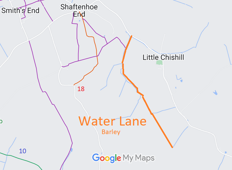 Map showing Water Lane Barley
