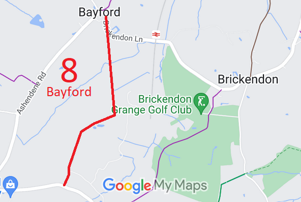 Map showing Bayford 8