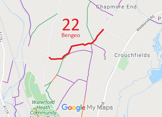 Map showing Bengeo Rural 22