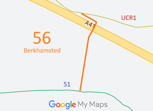 Map showing recorded Berkhamsted paths