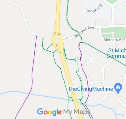 Map showing recorded Bishop's Stortford paths