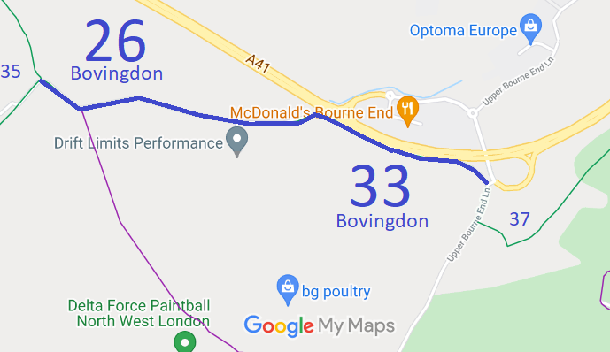 Map showing Bovingdon 26