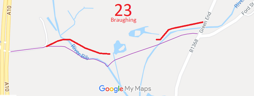 Map showing Braughing 23