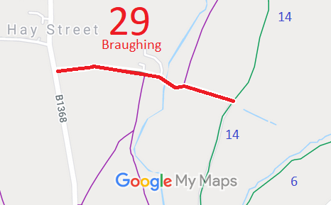 Map showing Braughing 29