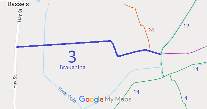 Map showing Braughing 3