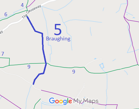 Map showing Braughing 5