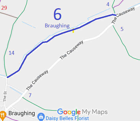 Map showing Braughing 6