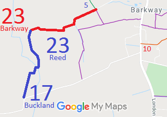 Map showing Buckland 17 bridleway