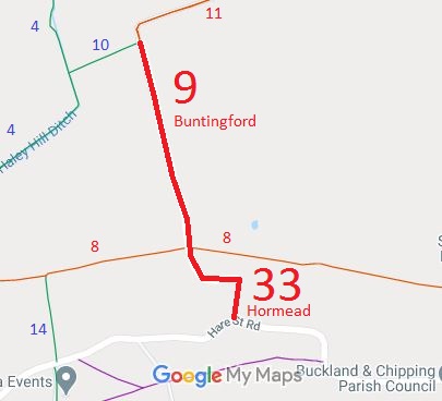 Map showing Hormead 33