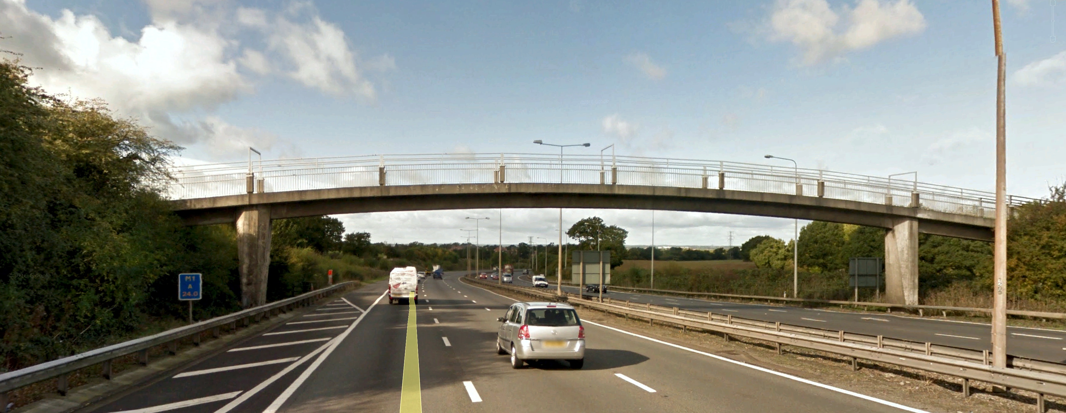 Side view of bridge carrying Bushey 40 bridleway