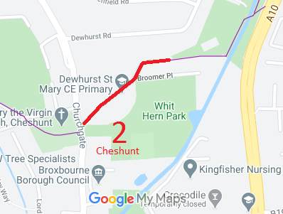Map showing Cheshunt 2