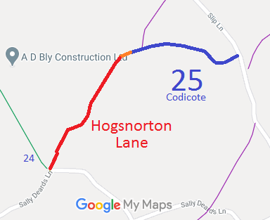 Map showing Codicote 25
