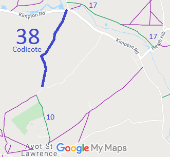 Map showing Codicote 38
