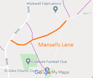 Map showing Codicote Mansells lane