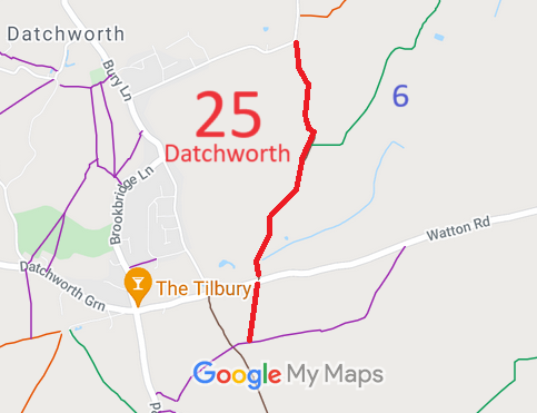 Map showing Datchworth 25