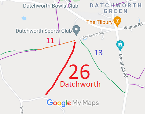 Map showing Datchworth 26