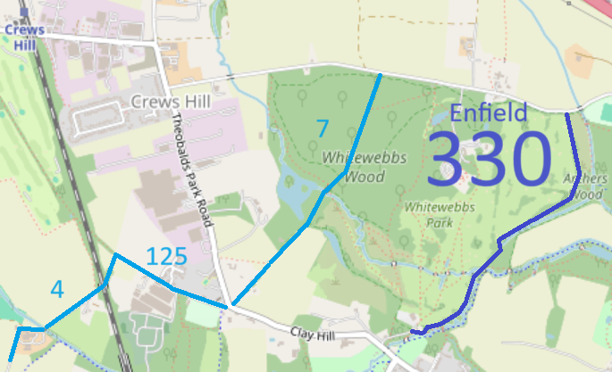 Map showing Enfield 330