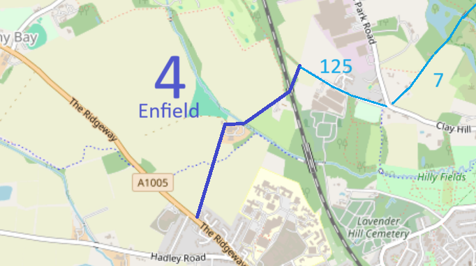 Map showing Enfield 4