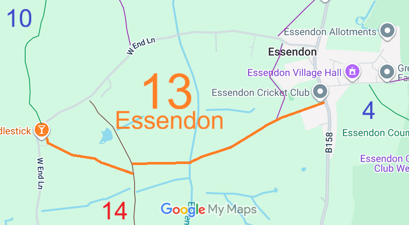 Map showing recorded Hertfordshire paths