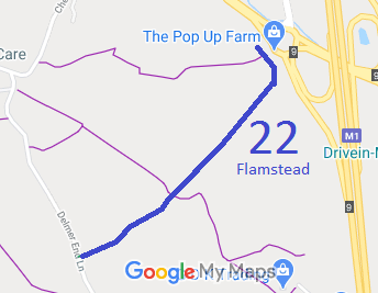 Map showing Flamstead 22