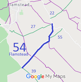Map showing Flamstead 54