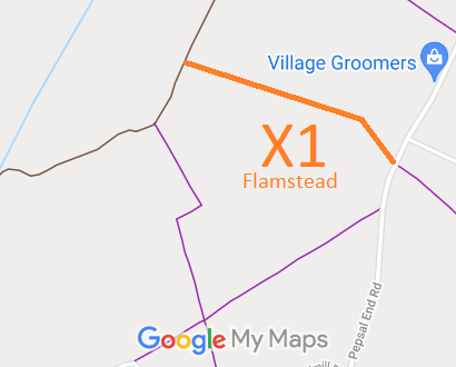 Map showing Flamstead X1