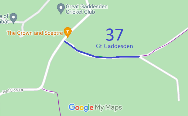 Map showing Great Gaddesden 37