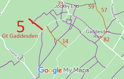 Map showing Great Gaddesden 5